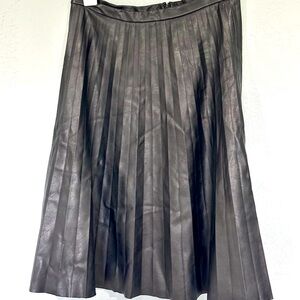 J. Crew Black Pleated Midi Skirt